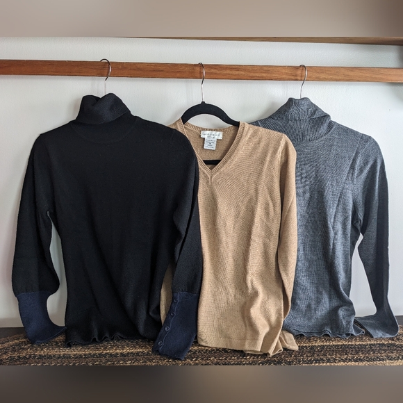 Pendleton Kenar Annalaura 100% Wool Sweaters Italian Neutral Palette Minimalist - Picture 2 of 16